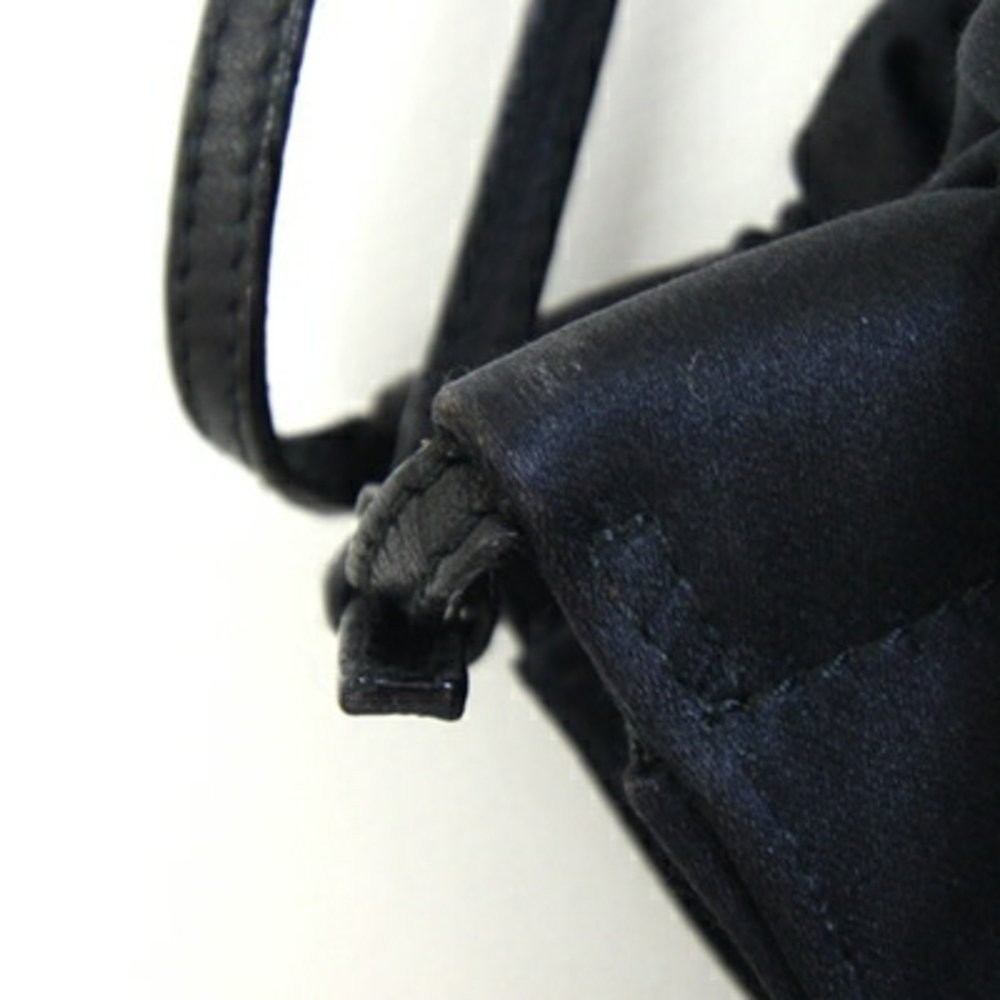Gucci Handbag 005 0854 Black Satin Pouch Old Women's GUCCI - Picture 7 of 10